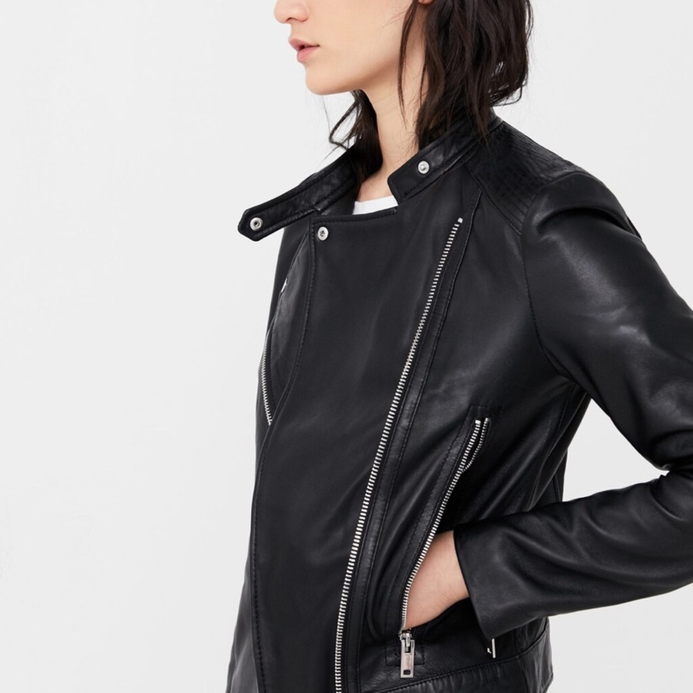 Mango Verona Leather Motorcycle Jacket - Picture 4 of 12